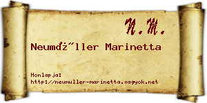 Neumüller Marinetta névjegykártya